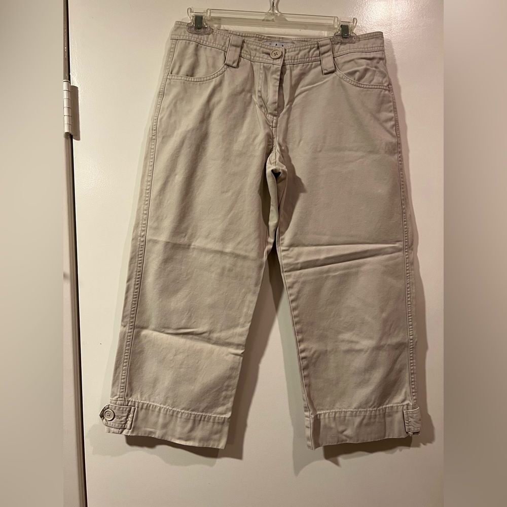 CAbi khaki low rise crop pant